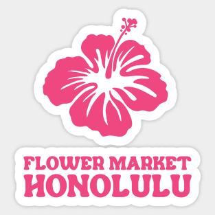 pink and yellow hibiscus flower market honolulu Sticker